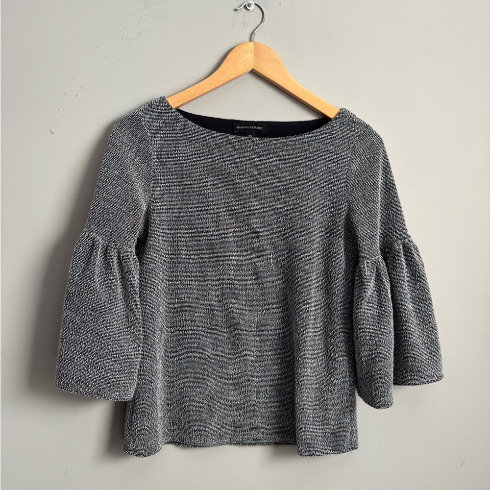 Banana Republic Black and White Textured Top